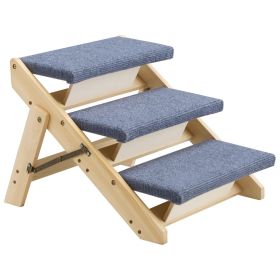 Wood Pet Stairs, 3-Step Dog Stairs for Beds, Sofa & Cars, 150lbs Load Capacity, Floded Flat Design Wood Pet Stairs, 3-Step Dog Stairs for Beds, Sofa & Cars, 150lbs Load Capacity, Floded Flat Design